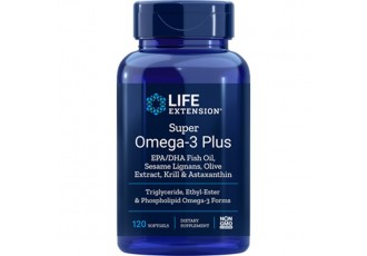 Life Extension Super Omega-3 Plus EPA/DHA with Sesame Lignans, Olive Extract, Krill & Astaxanthin, 120 softgels